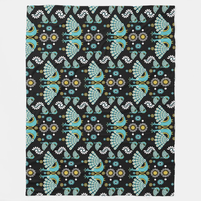Pheasants Peacock Art Fleecedecke (Vorderseite)