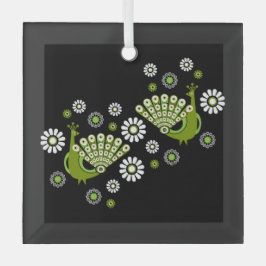 Pheasants Peacock Art Ornament Aus Glas