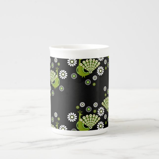 Pheasants Peacock Art Prozellantasse (Vorderseite)