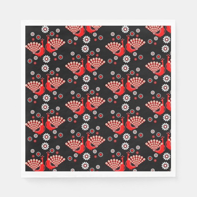 Pheasants Peacock Art Serviette (Vorderseite)