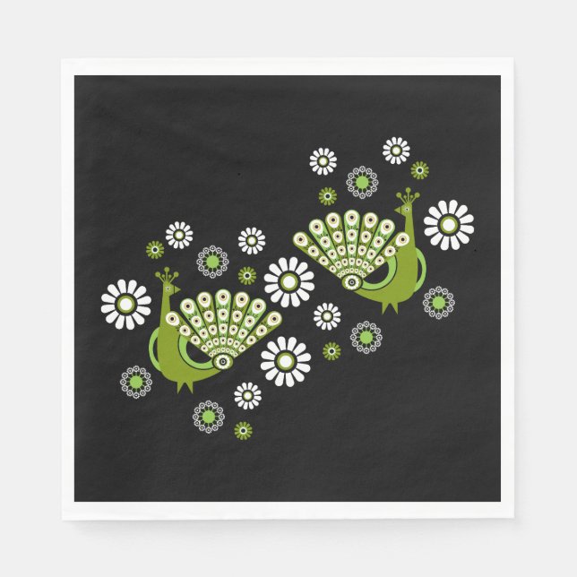 Pheasants Peacock Art Serviette (Vorderseite)