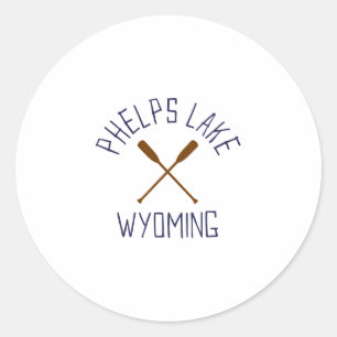 Phelps Lake Wyoming Outdoors Vintage 1 Runder Aufkleber