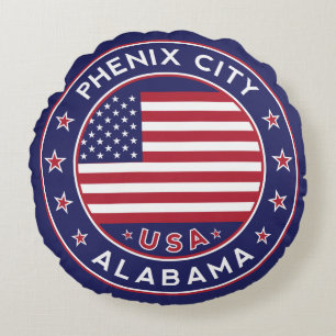 Phenix, Alabama Rundes Kissen
