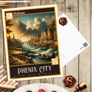 Phenix City, Alabama Vintage Postkarte