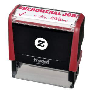 "PHENOMENALE ARBEIT!" Tutor-Feedback-Rubber-Briefm Permastempel