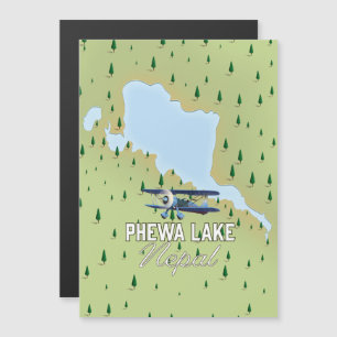 Phewa Lake Nepal Reisekarte Magnetkarte