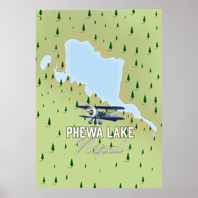 Phewa Lake Nepal Reisekarte Poster (Vorne)