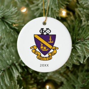 Phi Chi Theta Farb-Wappen Keramik Ornament