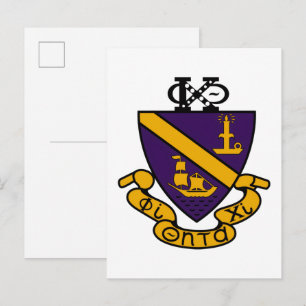 Phi Chi Theta Farb-Wappen Postkarte