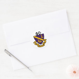 Phi Chi Theta   Farb-Wappen Runder Aufkleber