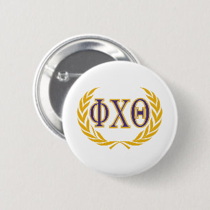 Phi Chi Theta Griechisch mit Kranz Button