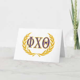 Phi Chi Theta Griechisch mit Kranz Karte