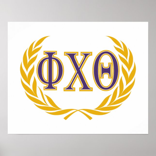 Phi Chi Theta | Griechisch mit Kranz Poster (Vorne)