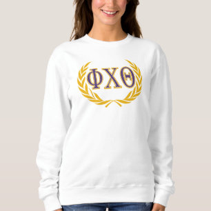 Phi Chi Theta   Griechisch mit Kranz Sweatshirt