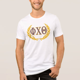 Phi Chi Theta Griechisch mit Kranz Tri-Blend Shirt