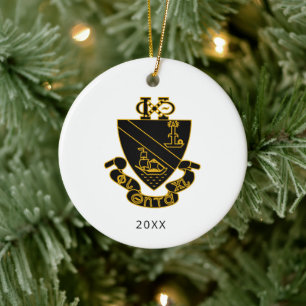 Phi Chi Theta Wappen Gold und Schwarz Keramik Ornament