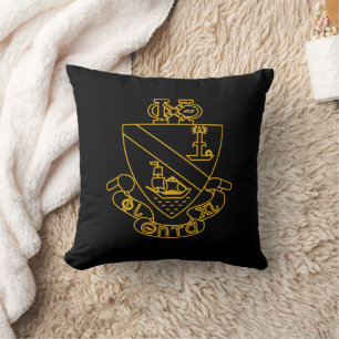 Phi Chi Theta Wappen   Gold und Schwarz Kissen