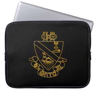 Phi Chi Theta-Wappen Gold und Schwarz Laptopschutzhülle