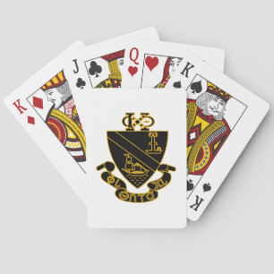 Phi Chi Theta Wappen   Gold und Schwarz Spielkarten