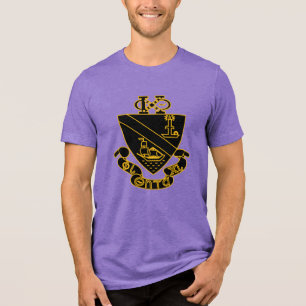 Phi Chi Theta Wappen Gold und Schwarz Tri-Blend Shirt