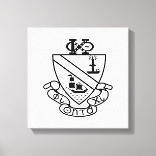 Phi Chi Theta Wappen S/W Leinwanddruck