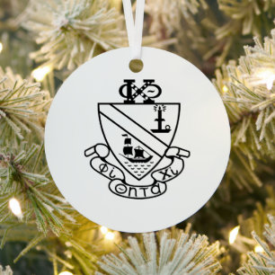 Phi Chi Theta Wappen S/W Ornament Aus Metall