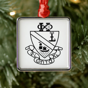 Phi Chi Theta Wappen S/W Ornament Aus Metall