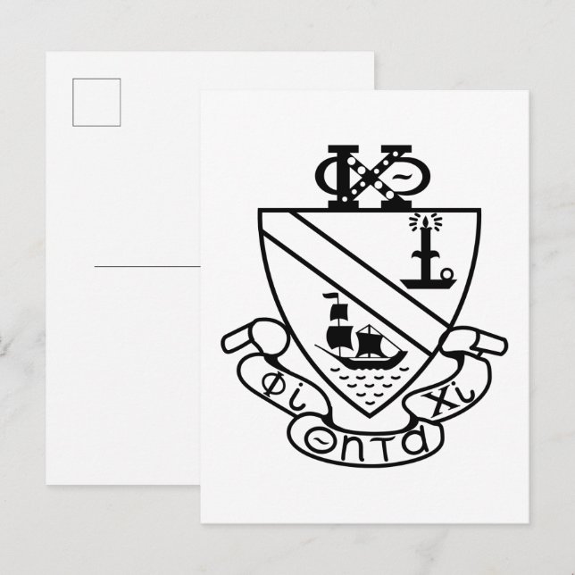 Phi Chi Theta Wappen | S/W Postkarte (Vorne/Hinten)