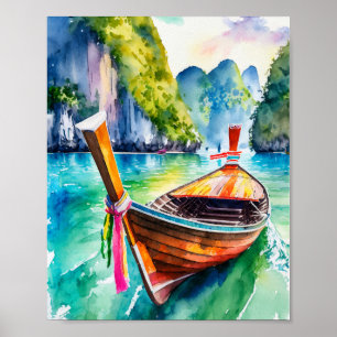 Phi Phi Island Krabi Thailand Wasserfarbe Poster