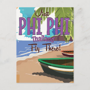 Phi Phi thailand Vintage Reiseplakat Postkarte