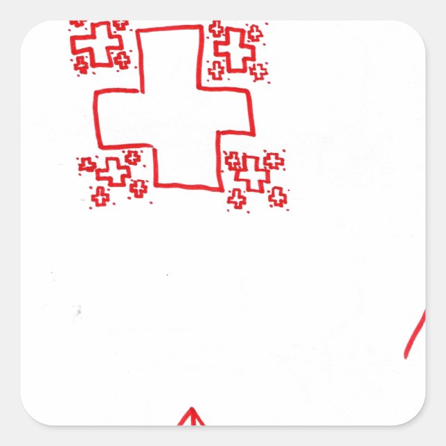Phi See Thru Fraktal Trees Quadratischer Aufkleber (Vorderseite)