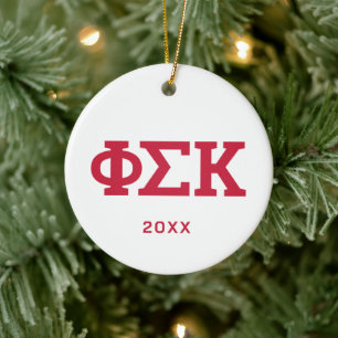 Phi Sigma Kappa Buchstaben Keramik Ornament