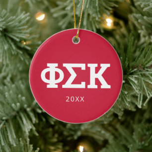 Phi Sigma Kappa Buchstaben Keramik Ornament