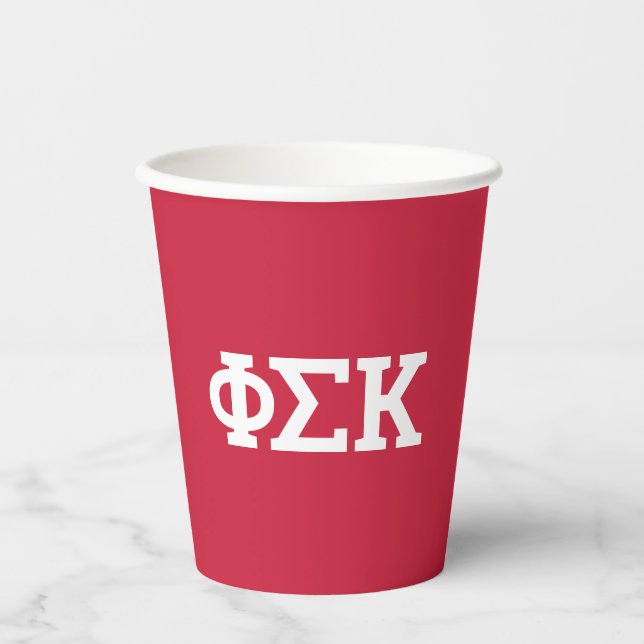 Phi Sigma Kappa Buchstaben Pappbecher (Vorderseite)