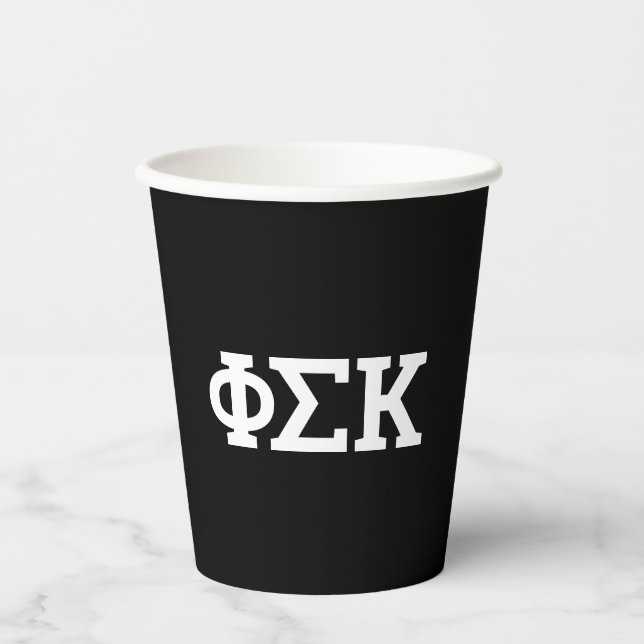 Phi Sigma Kappa Buchstaben Pappbecher (Vorderseite)