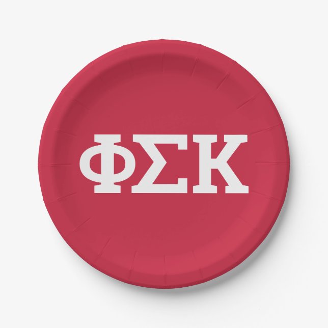 Phi Sigma Kappa Buchstaben Pappteller (Vorderseite)