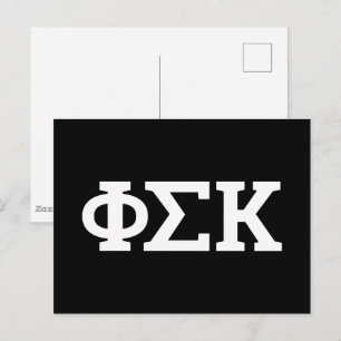 Phi Sigma Kappa Buchstaben Postkarte
