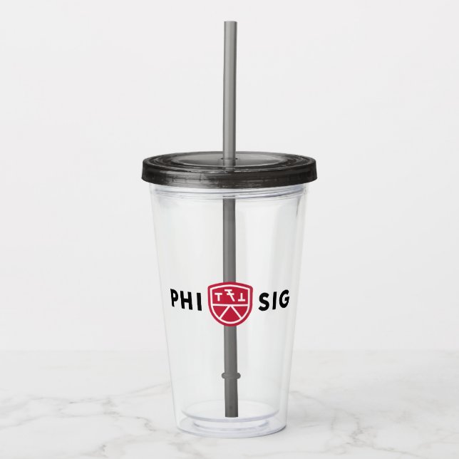 Phi Sigma Kappa-Logo Acryltrinkbecher (Vorderseite)