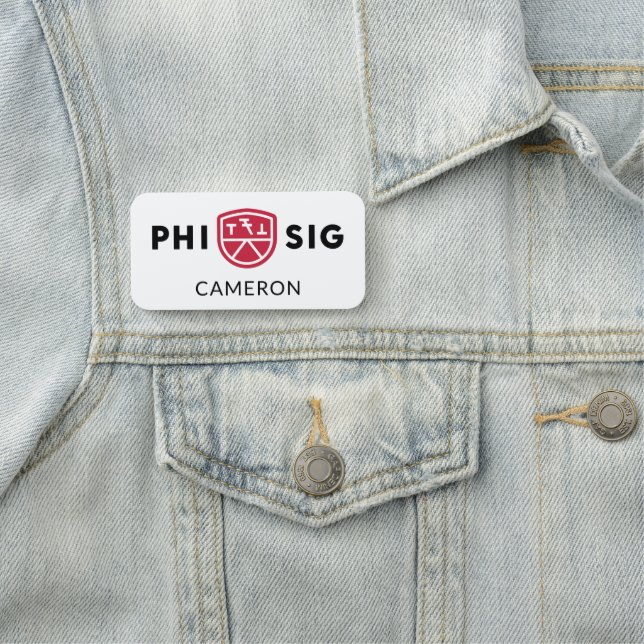 Phi Sigma Kappa-Logo Namensschild (Beispiel)