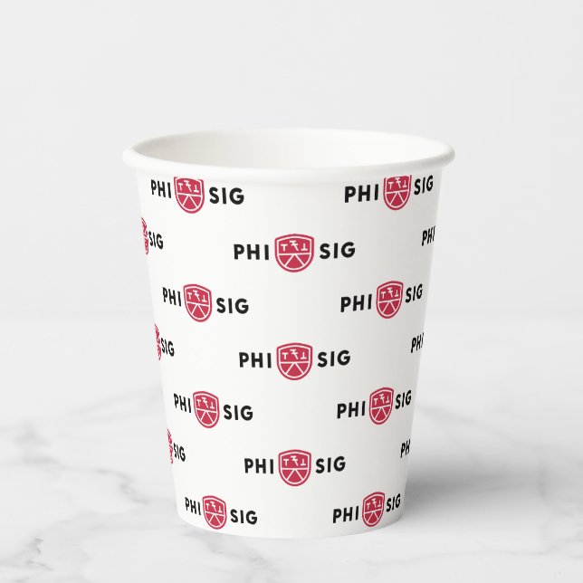 Phi Sigma Kappa-Logo Pappbecher (Vorderseite)