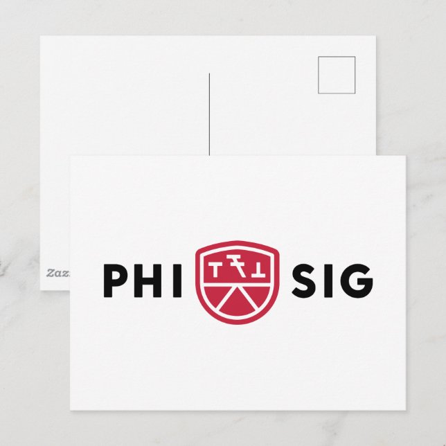 Phi Sigma Kappa-Logo Postkarte (Vorne/Hinten)