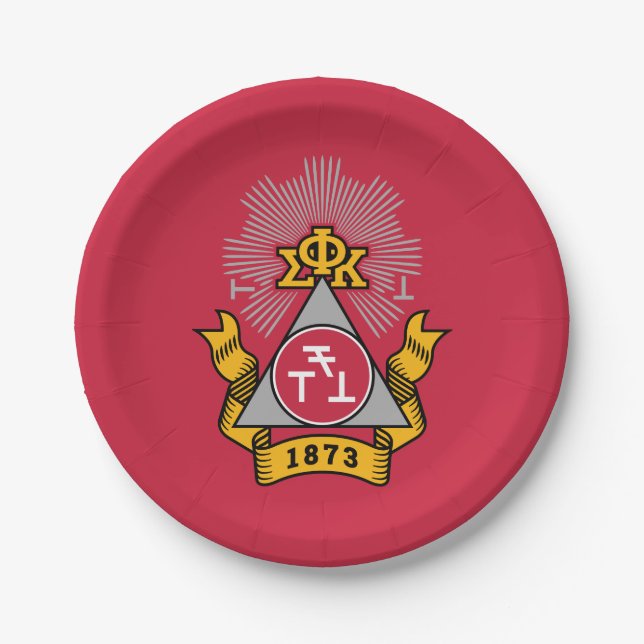 Phi Sigma Kappa-Wappen Pappteller (Vorderseite)