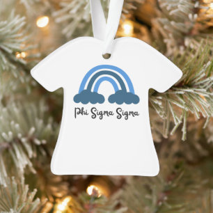 Phi Sigma Sigma Blau Monochrom Regenbogen Ornament