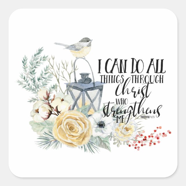 Phil 4:13 i Can Do All Things Christmas Sticker (Vorderseite)