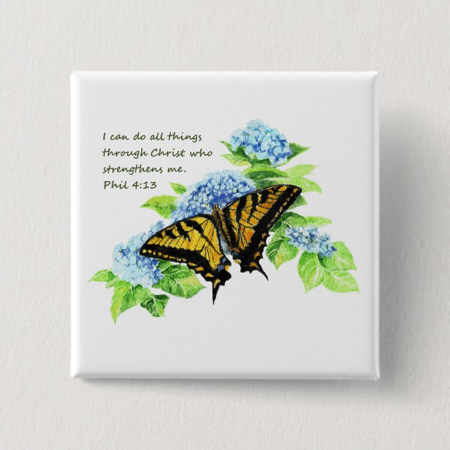 Phil 4:13 Motivation der Inspirationsbibel-Schrift Button (Vorderseite)