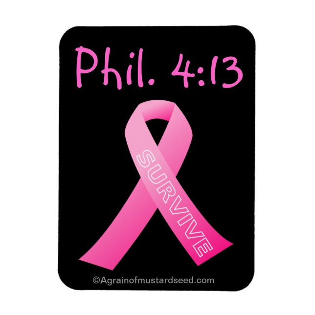 Phil 4:13 Überlebt rosa Band Magnet (Vertikal)