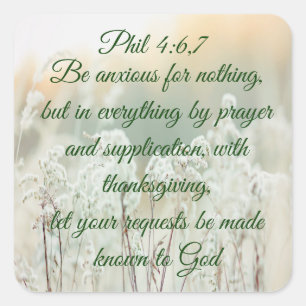 Phil 4:6 Bibel Inspirationsziffer Quadratischer Aufkleber