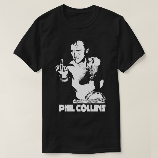 Phil collin, weißer Text T-Shirt (Design vorne)