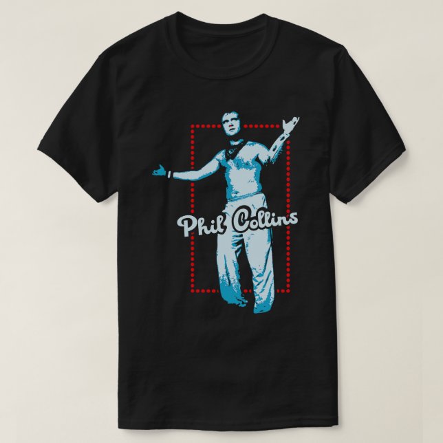 Phil Collins Retro 80er Fan Art T-Shirt (Design vorne)