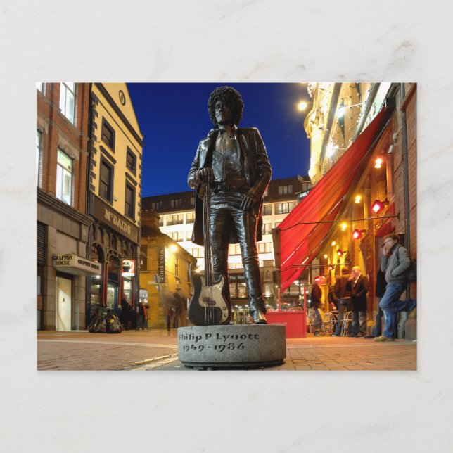 Phil Lynott Sculpture/Dublin Postcard Postkarte (Vorderseite)